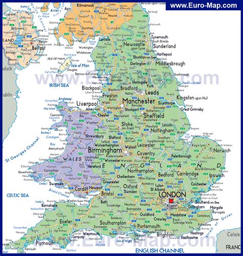 Англия карта