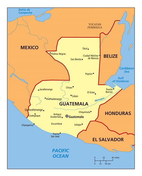 Гватемала на карте