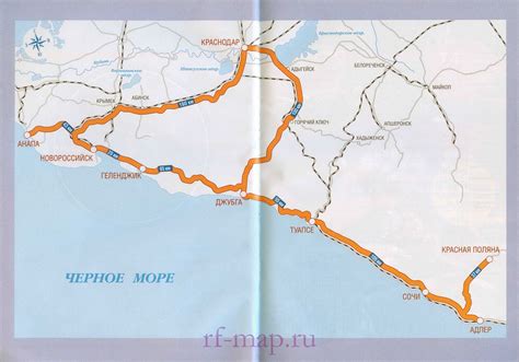 Карта черноморского побережья подробная с городами и поселками
