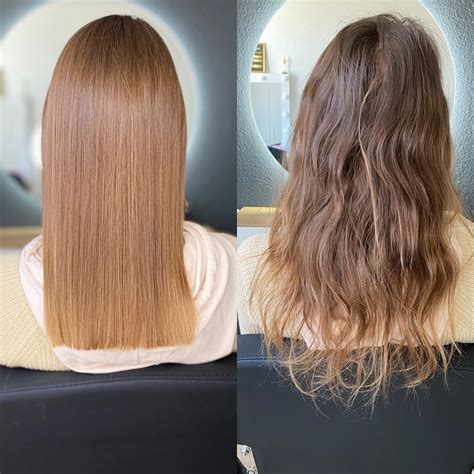 Кератиновое выпрямление волос до и после