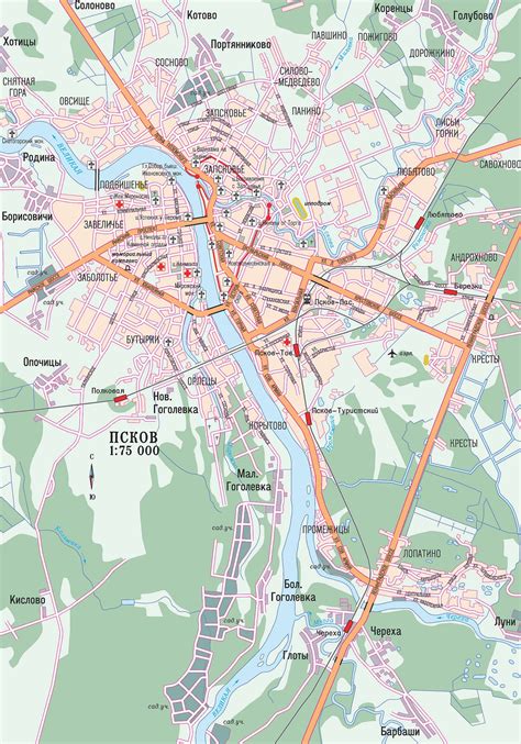 Псков карта города