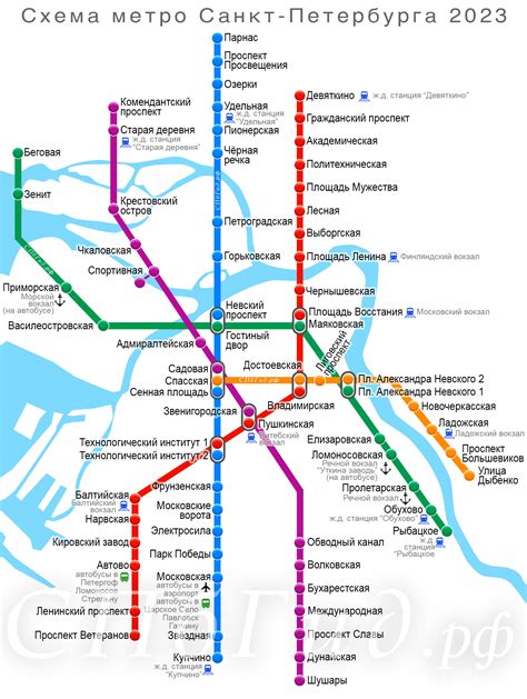 Схема метро санкт петербурга на карте города
