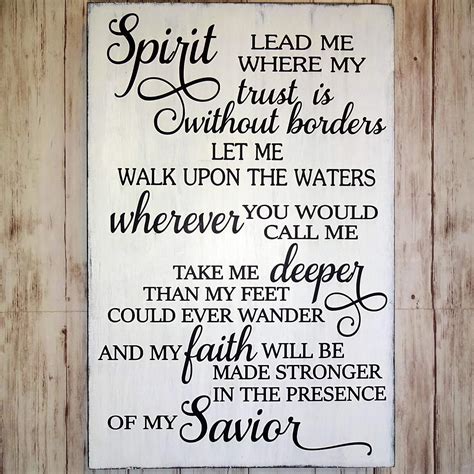 Spirit lead me where my trust is without borders