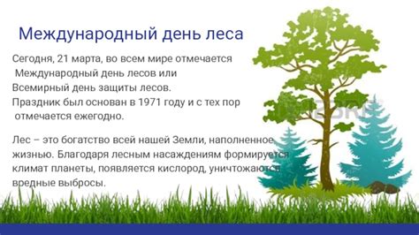 Международный день лесов сообщение для 4 класса по окружающему миру