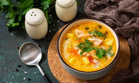 Норвежский суп с лососем и сливками рецепт